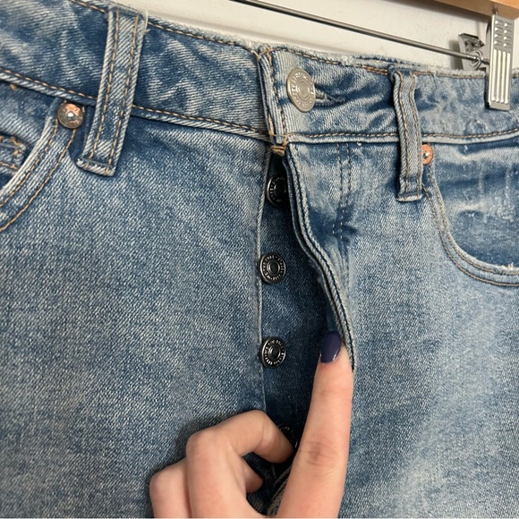 Free People We The Free Distressed Curvy Jean Shorts - Picture 4 of 4